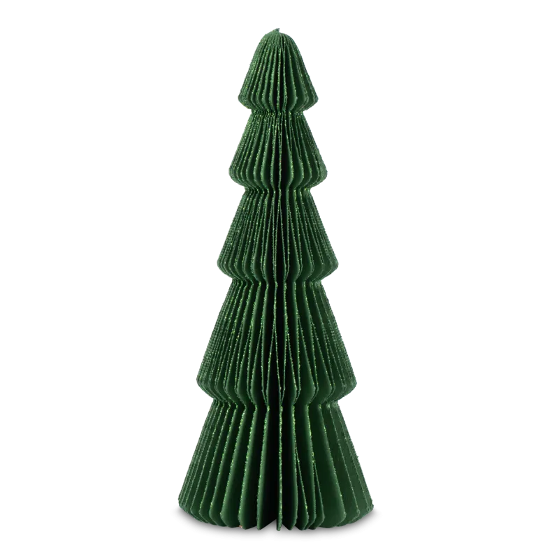 Papir juletræ - Grøn (H: 21,5 cm)