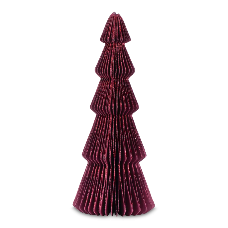 Papir juletræ - Bordeaux (H: 21,5 cm)