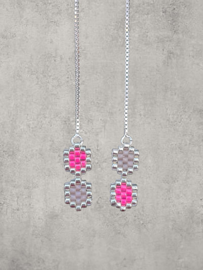 Øreringe - CLEO - Sølv, Pink & Rosa Pastel