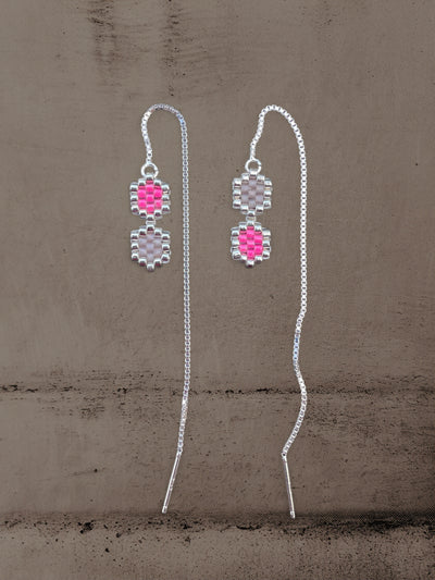 Øreringe - CLEO - Sølv, Pink & Rosa Pastel