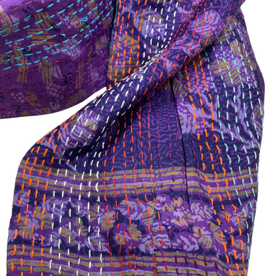 Tørklæde, Kantha silke (40x190 cm) * No 203