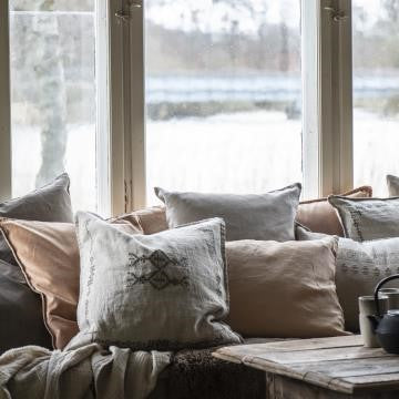 Pudebetræk (50x50 cm) * Velour - Cafe creme